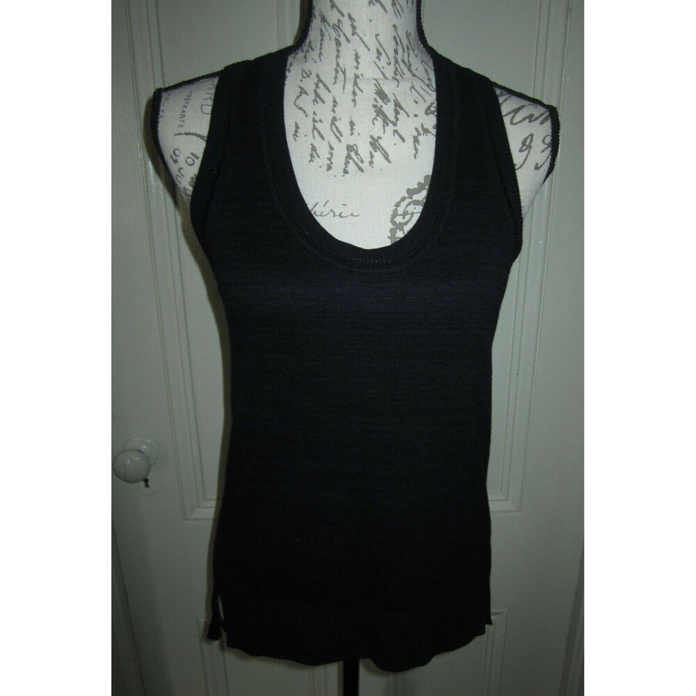 Banana Republic black & navy blue sleeveless knit shell sweater, ladies' size S